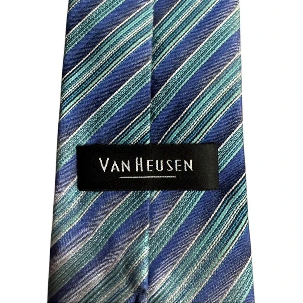 Van Heusen Silk Tie Handmade Quiet Luxury Career Professional Wedding Formal
